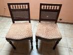 twee oude stijlstoeltjes in acajou, Huis en Inrichting, Stoelen, Ophalen, Stof, Twee