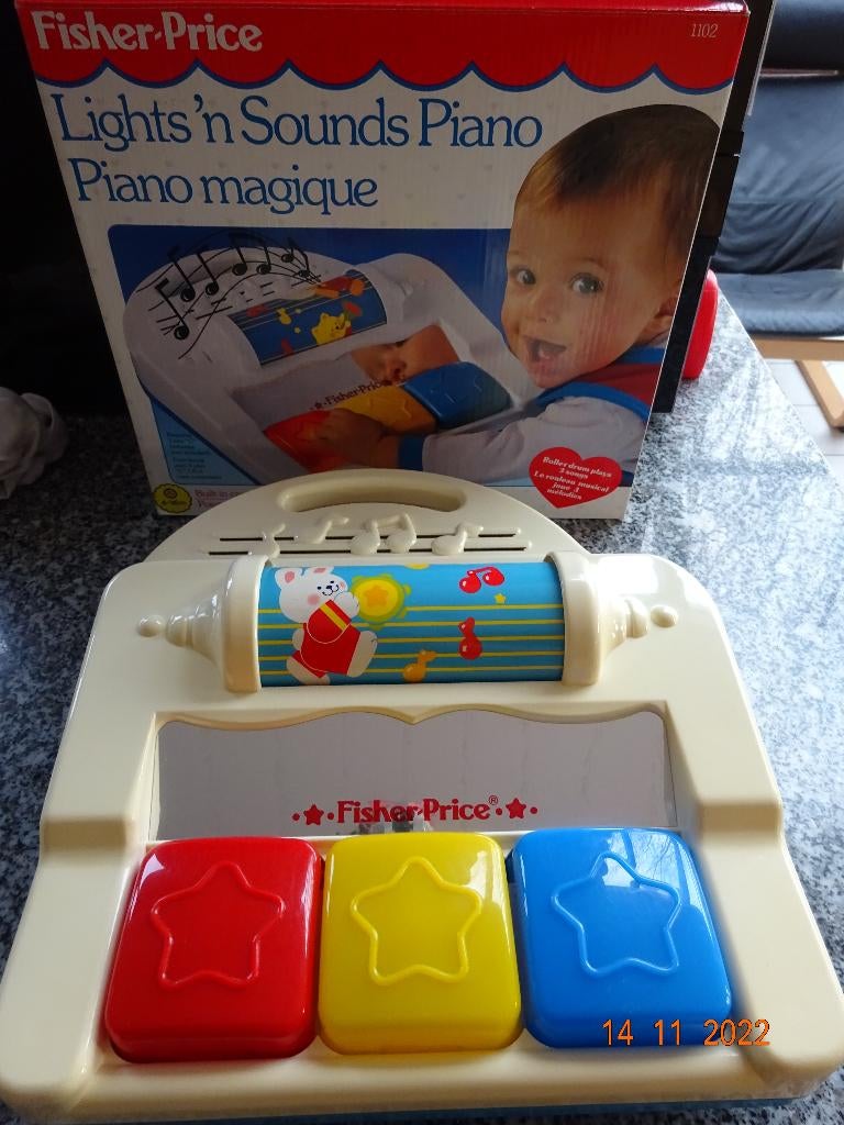 Fisher-Price - 1991 - Lights'n Sounds Piano 1102, Kinderen en Baby's, Speelgoed | Fisher-Price, Ophalen of Verzenden, Met geluid