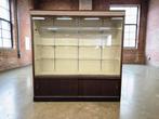 vintage houten vitrinekast /buffetkast / wandkast, Antiek en Kunst, Ophalen
