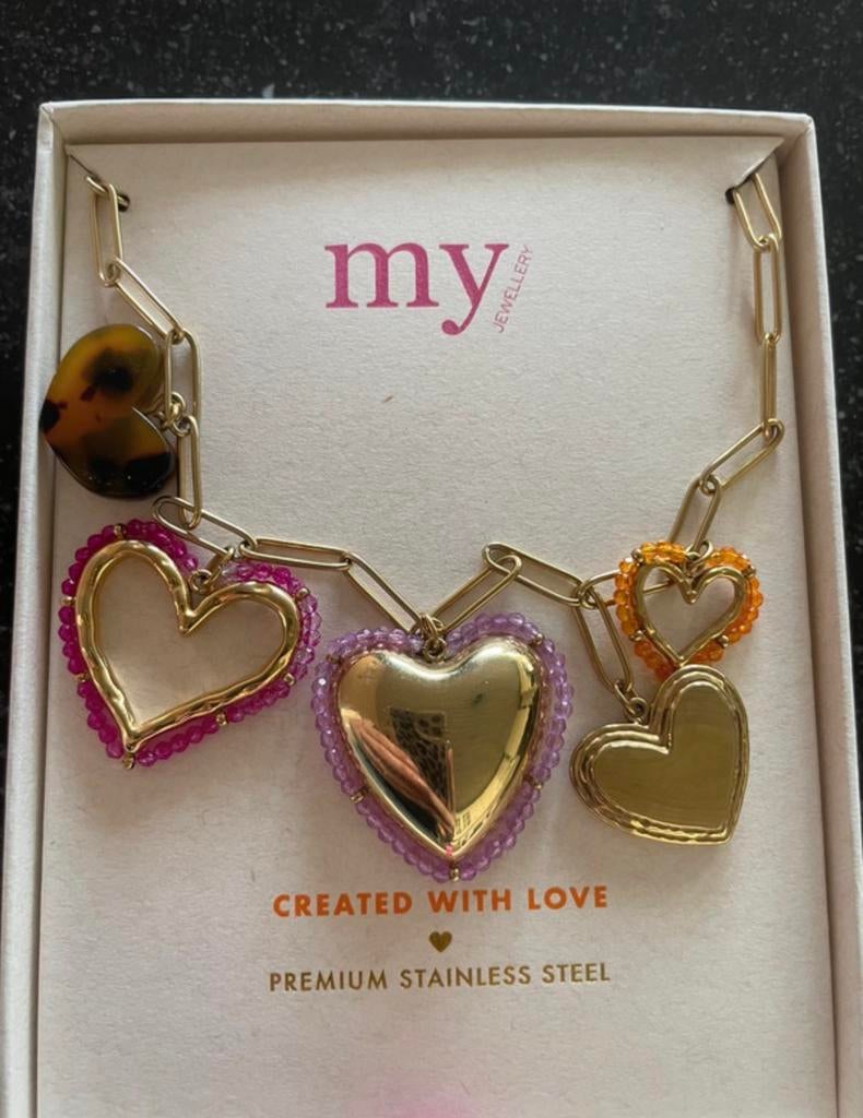 Collier à breloques en forme de cœur de la marque My, Bijoux, Sacs & Beauté, Colliers, Enlèvement, Comme neuf, Or, Avec pendentif