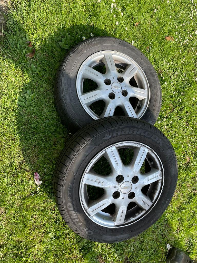 4 pneus d'été avec jantes 155/70/R14, Autos : Pièces & Accessoires, Pneus & Jantes, Pneus été, Enlèvement, Utilisé, Jante(s)