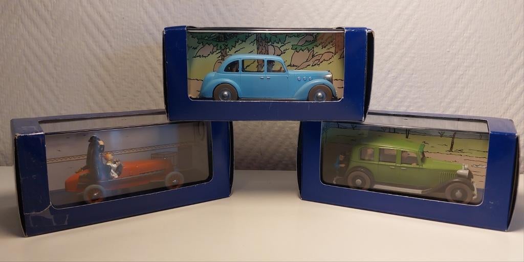 3 voitures TINTIN Atlas 1/43, Hobby & Loisirs créatifs, Voitures miniatures | 1:43, Enlèvement ou Envoi, Utilisé, Voiture, Autres marques