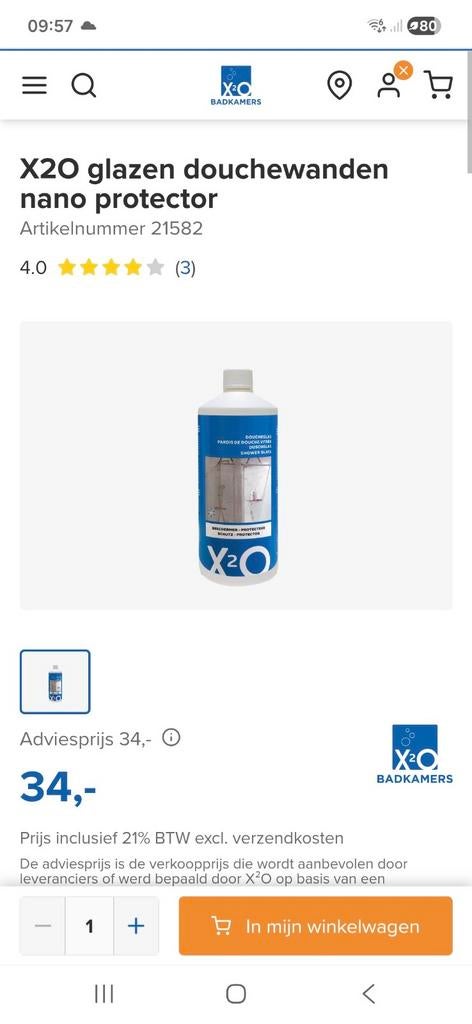 Glasbeschermer van X20 NIET GEOPEND, Ophalen