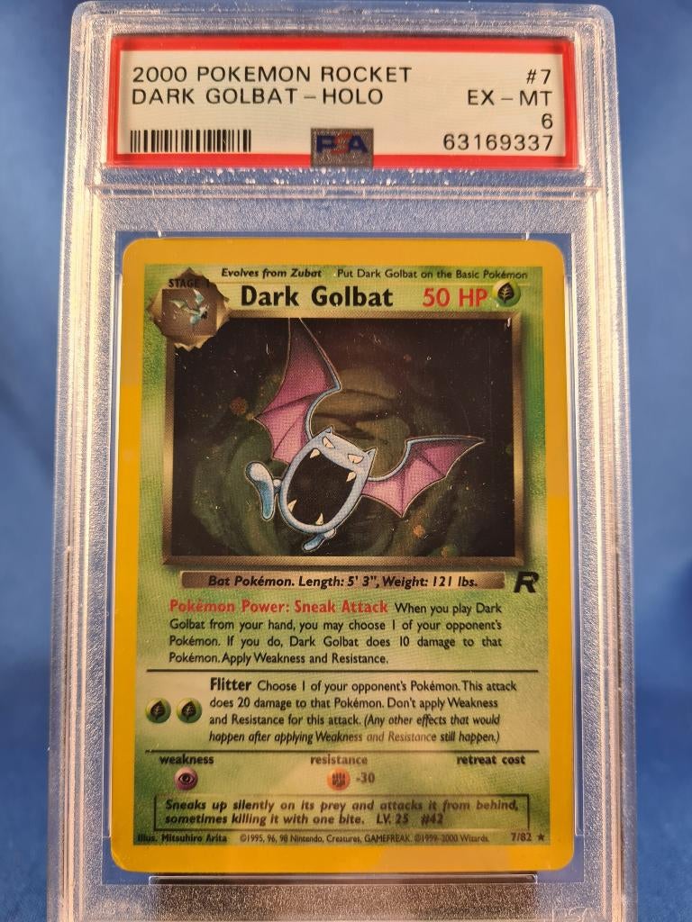 Dark Golbat 7/82 - Team Rocket (PSA 6), Envoi, Utilisé
