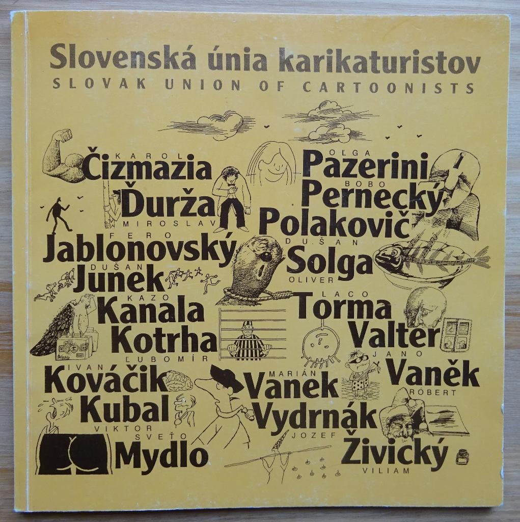 Slovak Union of Cartoonists, 4 x signed **1995, Boeken, Kunst en Cultuur | Beeldend, Gelezen, Schilder- en Tekenkunst, Ophalen of Verzenden