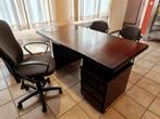 Zeer degelijke bureau, bruin zwart hout, Huis en Inrichting, Ophalen, Bruin, Hout