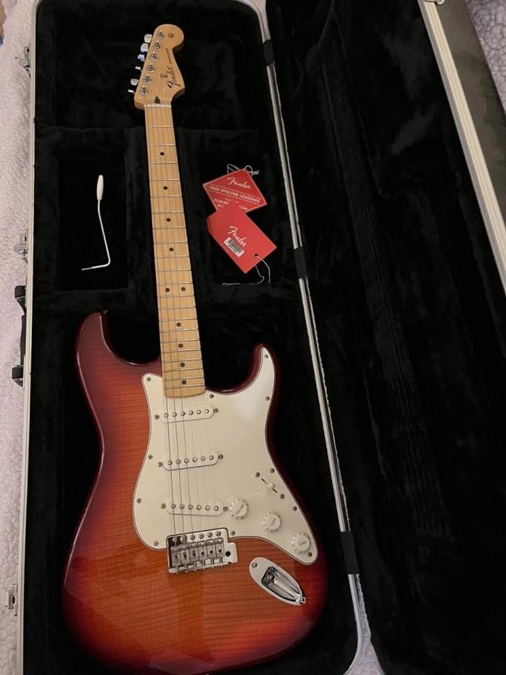 Top Fender Stratocaster AAA+ Flame Burst Plus, Musique & Instruments, Instruments à corde | Guitares | Électriques, Comme neuf