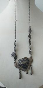 Vtg .Thailand Niello Ketting., Antiek en Kunst, Ophalen of Verzenden, Zilver