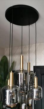 Suspension globe verre fumé / laiton, Ophalen, Zo goed als nieuw, Glas