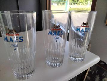 10 Maes bierglazen,25cl voor 7 euro,zoals op foto ,met  6 on beschikbaar voor biedingen