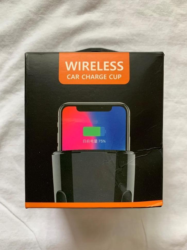 Qi Wireless Car Charge Cup, Telecommunicatie, Mobiele telefoons | Telefoon-opladers, Nieuw, Ophalen of Verzenden