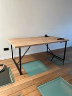 Massief eiken tafel “boomkant” + Nordstahl poten, Huis en Inrichting, Tafels | Eettafels, Ophalen, Zo goed als nieuw, Eikenhout