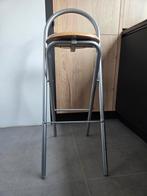 Chaise haute pliante (type bar), Maison & Meubles, Tabourets de bar, Comme neuf, Enlèvement, Métal, 60 à 90 cm