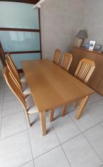 Eiken eettafel et 8 stoelen, Ophalen, Eikenhout, 50 tot 100 cm, Zo goed als nieuw