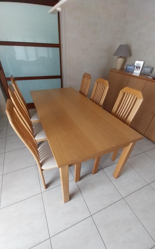 Eiken eettafel met 8 stoelen, Huis en Inrichting, Tafels | Eettafels, Zo goed als nieuw, 50 tot 100 cm, 150 tot 200 cm, Eikenhout