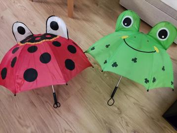 2x kinderparaplu kikker en lieveheersbeestje beschikbaar voor biedingen