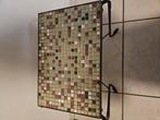 Vintage bijzettafel mozaïek, Minder dan 45 cm, Minder dan 55 cm, Gebruikt, Metaal of Aluminium