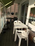 glazen windscherm, witte aluminium, 1,80 h, 5,30 lang, Ophalen, Zo goed als nieuw