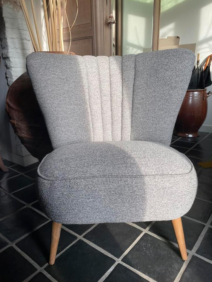 Vintage cocktail zetel (geherstoffeerd), Huis en Inrichting, Fauteuils, Zo goed als nieuw, Ophalen of Verzenden