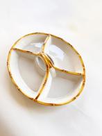 Grand plateau en bambou céramique / faïence vintage Italie, Enlèvement ou Envoi, Poterie, Utilisé, Balance ou Balances