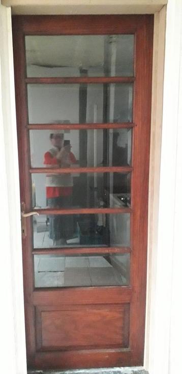1 deur met geslepen glas 2.46 op 91, Ophalen, Zo goed als nieuw