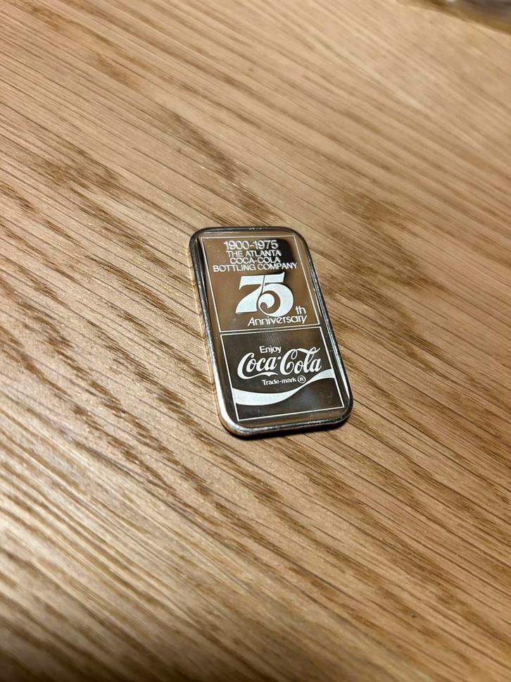 Coca Cola 1oz zilverbaar, Postzegels en Munten, Edelmetalen en Baren, Zilver, Ophalen