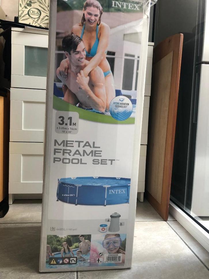 Intex Metal frame poolset 3.1m rond, Tuin en Terras, Zwembaden, Nieuw, Opzetzwembad, Minder dan 80 cm, 200 tot 400 cm, 300 cm of meer