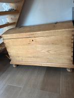Grote massief houten hutkoffer, Antiek en Kunst, Ophalen