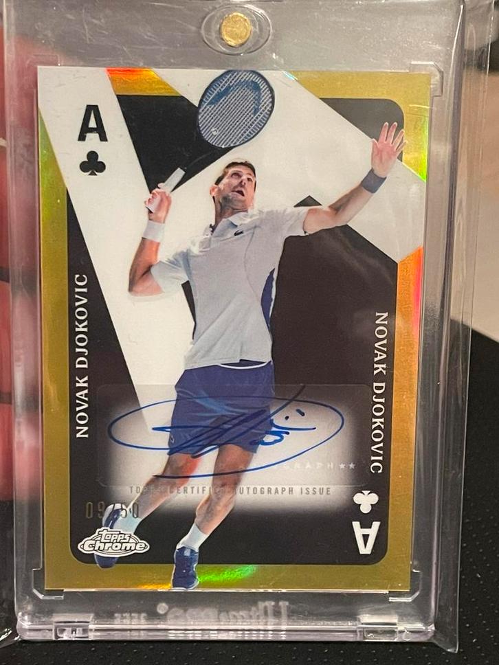 Topps de tennis en or chromé Novak Djokovic 2024 /50, Hobby & Loisirs créatifs, Autocollants & Images, Neuf, Image, Enlèvement ou Envoi