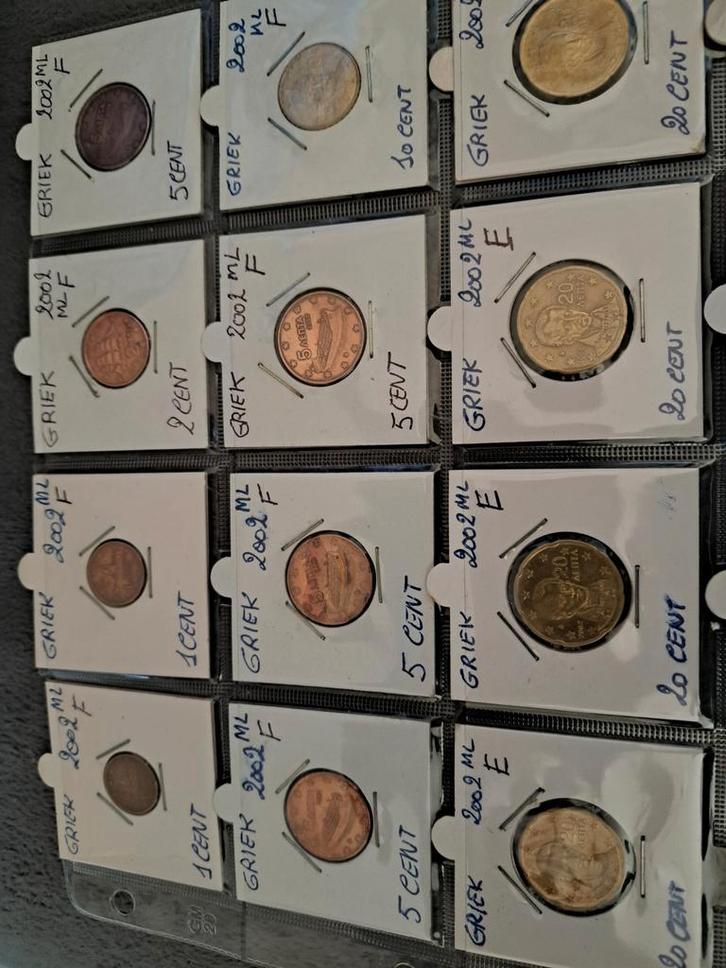 Zeldzamer losse munten griekenland 2002 met leters E-F-S, Postzegels en Munten, Munten | Europa | Euromunten, Finland, Ophalen