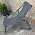 Ligstoel metaal met textileen zitting, Tuin en Terras, Ophalen, Zo goed als nieuw, Metaal