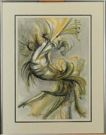 aquarelle La sylphide vaporeuse signe andre hupet beschikbaar voor biedingen