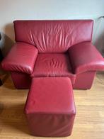 Rode lederen zetels, Huis en Inrichting, Ophalen, Gebruikt, Tweepersoons, Leer