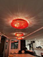 Grote plafondlamp rood (set van 3), Comme neuf, Métal, Design, Enlèvement