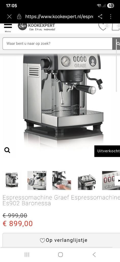 Greaf baronessa Espressomachine, Elektronische apparatuur, Koffiezetapparaten, Zo goed als nieuw, Ophalen