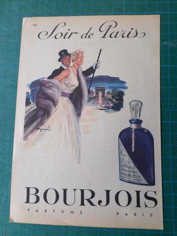 Bourjois parfum - publicité papier - 1956, Enlèvement ou Envoi, Utilisé, Autres types