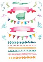 Stickers : versieringen, banners, vlaggetjes, takken met bl, Ophalen of Verzenden, Nieuw, Overige typen