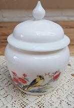 Vintage Franse opaline pot met vogel, AVON, Antiek en Kunst, Curiosa en Brocante, Ophalen of Verzenden