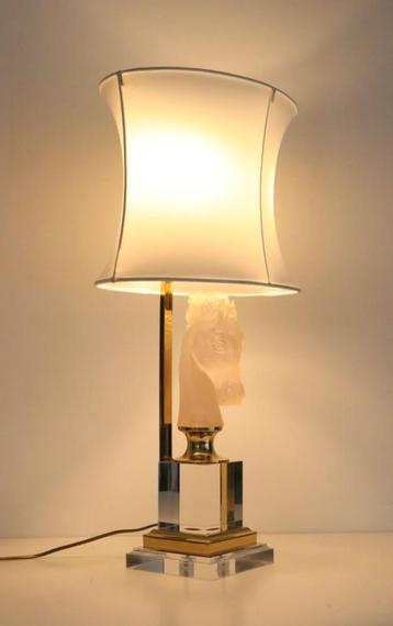 Grote Seventies Hollywood Regency tafellamp - vintage lamp beschikbaar voor biedingen