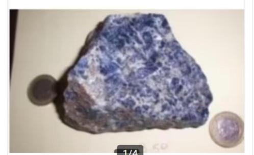 3 grote ruwe stukken SODALIET - 3 samen 25 !, Verzamelen, Mineralen en Fossielen, Ophalen of Verzenden