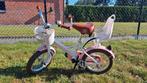 Meisjesfiets 14 inch, wit met vlinders, van Supersuper., Fietsen en Brommers, Fietsen | Kinderfietsjes, Ophalen, Zijwieltjes, Gebruikt