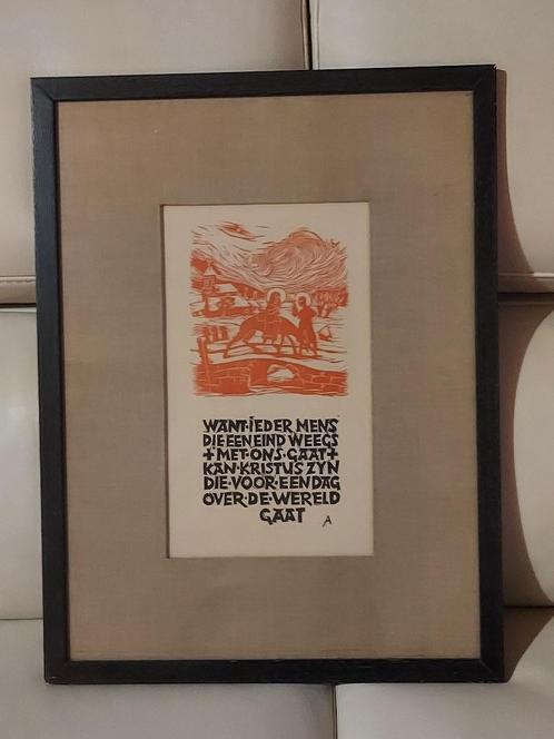Vintage, ingekaderde prent, Anton Van Wilderode, Antiek en Kunst, Kunst | Overige Kunst, Ophalen of Verzenden