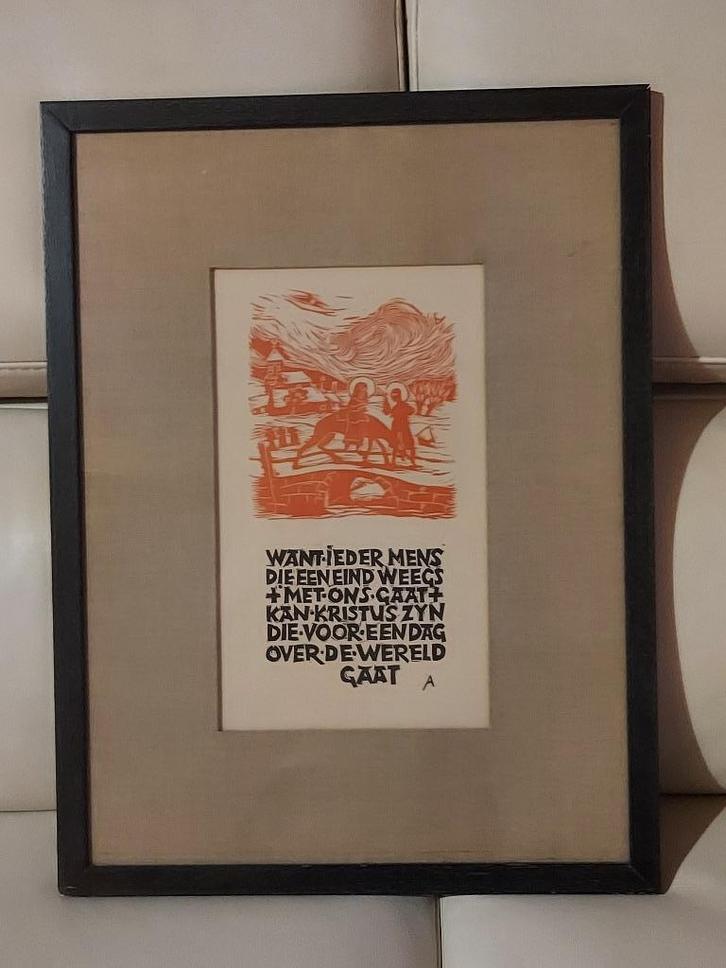 Vintage, ingekaderde prent, Anton Van Wilderode, Antiek en Kunst, Kunst | Overige Kunst, Ophalen of Verzenden