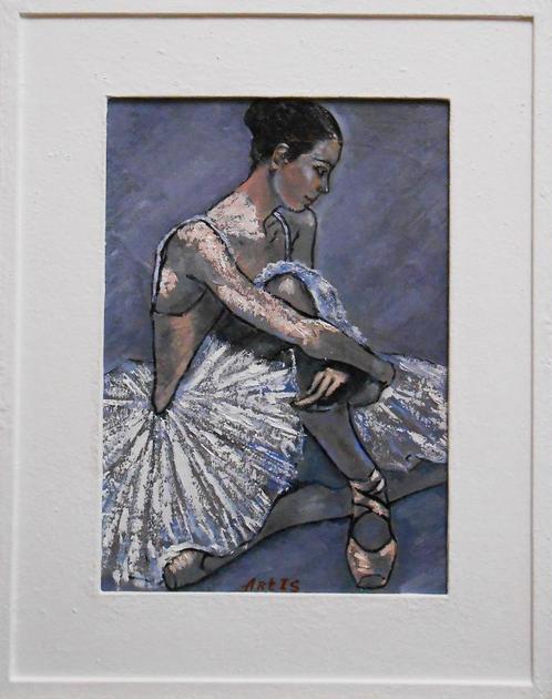 « Ballerine » Peinture impressionniste originale avec cadre, Antiquités & Art, Art | Peinture | Moderne, Envoi