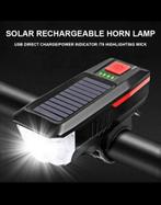 Lampe solaire pour vélo avec klaxon, indicateur de puissance, Batterie, Phare arrière, Enlèvement ou Envoi, Rechargeable