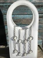 Mini sac à main Paco Rabanne blanc avec anneaux et perles, Sac de soirée, Enlèvement ou Envoi, Blanc, Neuf