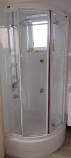 Nette hoek-douchecabine : Douchewand met douchebak halfrond, Huis en Inrichting, Ophalen, Gebruikt, Met douche