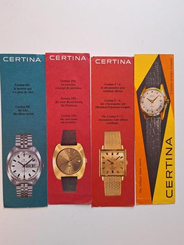 Vier reclame posters van het horlogemerk Certina  beschikbaar voor biedingen