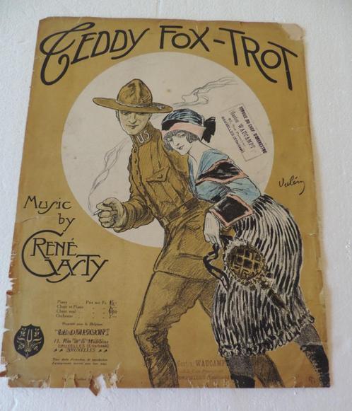 TEDDY FOX TROT, musique RENE GASTY pour piano 1905 Copyright, Livres, Musique, Utilisé, Instrument, Enlèvement ou Envoi