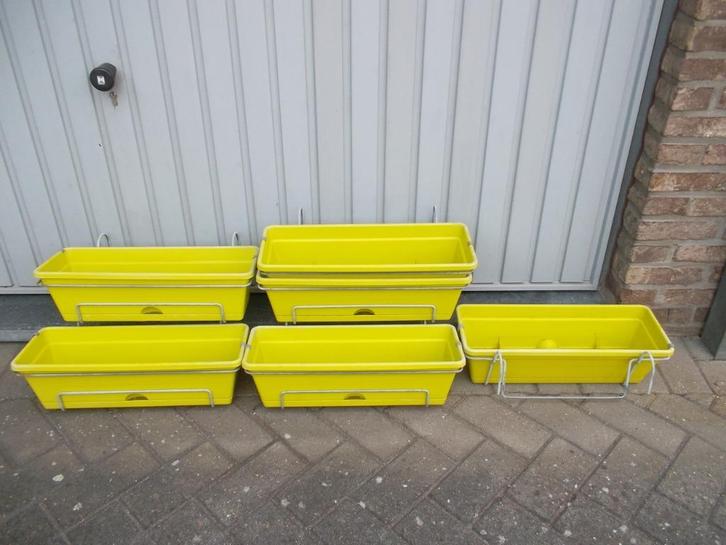 6 bloembakken  nieuw,,,,, Tuin en Terras, Bloembakken en Plantenbakken, Nieuw, Kunststof, Balkon, Tuin, Minder dan 30 cm, 60 tot 100 cm